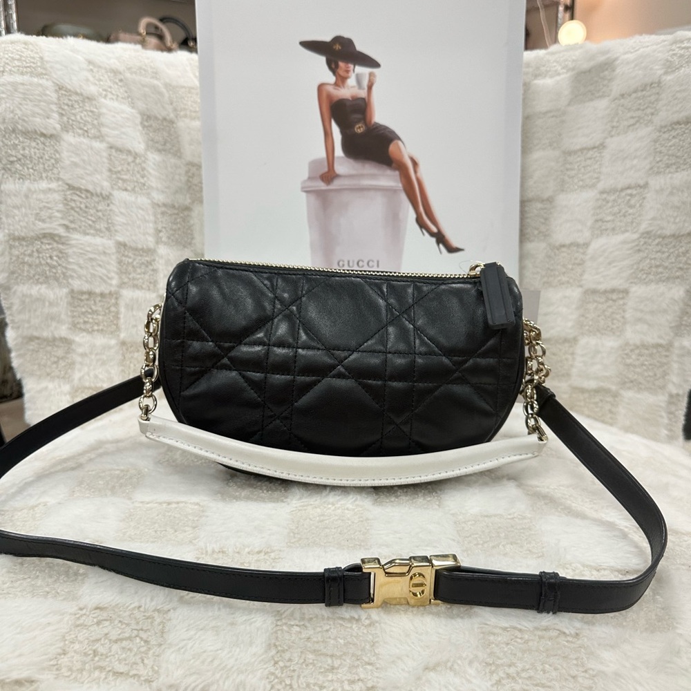 Dior Black and White Quilted Crossbody Bag